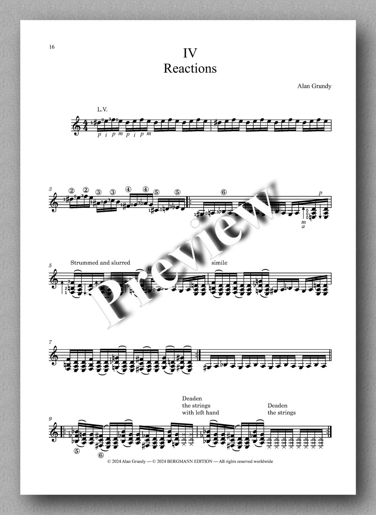 Alan Grundy, The Millennium Mirror - preview of the music score 4