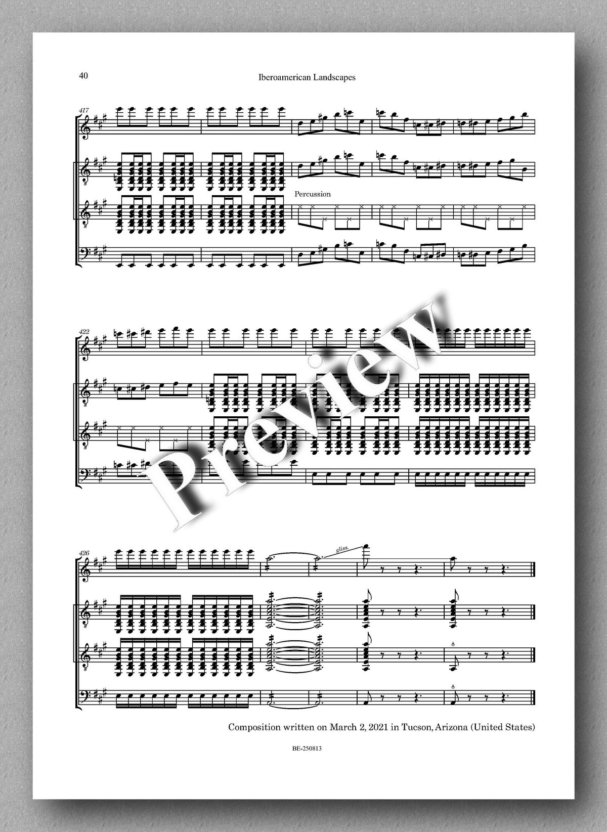Sheet music with a watermark on a gray background