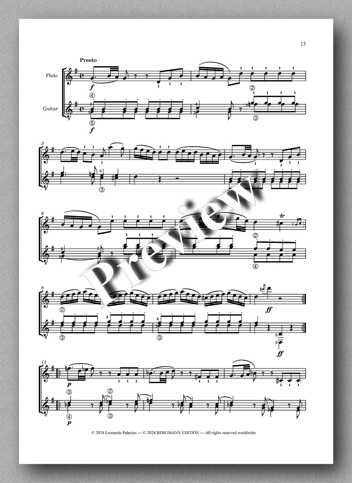 Joseph Haydn, Sonata - preview of the music score 2