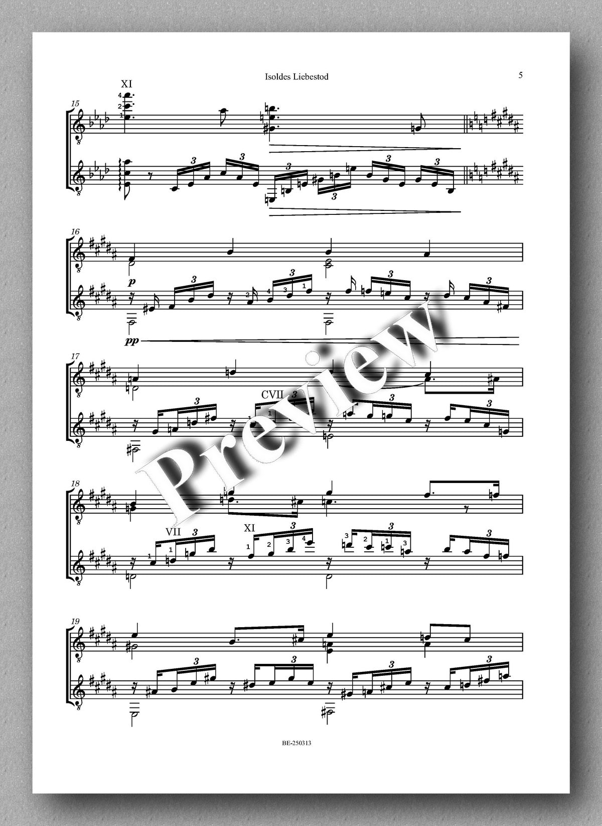 Richard Wagner, Isoldes Liebestod - preview of the music score 2