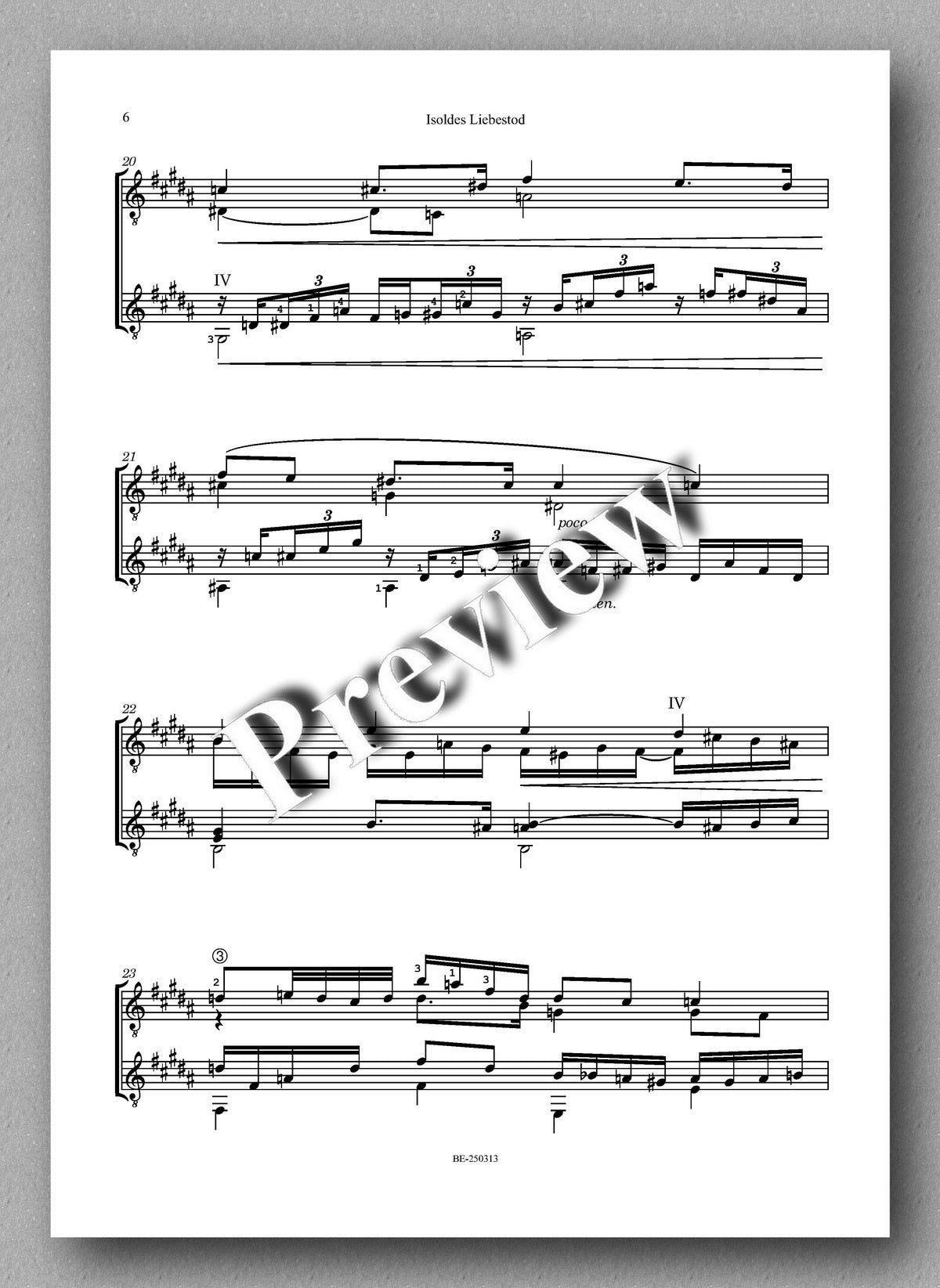 Richard Wagner, Isoldes Liebestod - preview of the music score 3