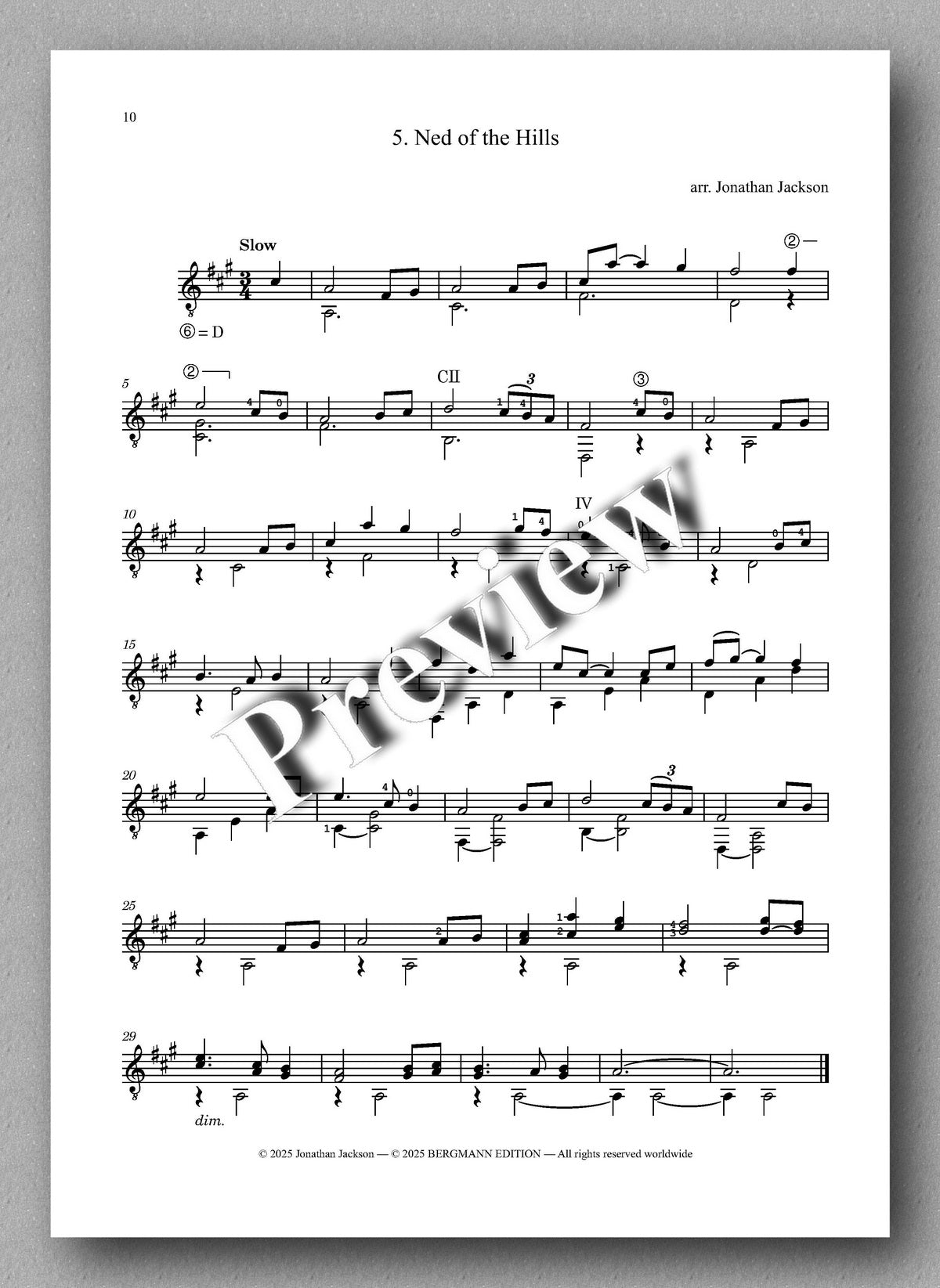 Irish Folk Songs and Dances by Jonathan Jackson - preview of the music score 2
