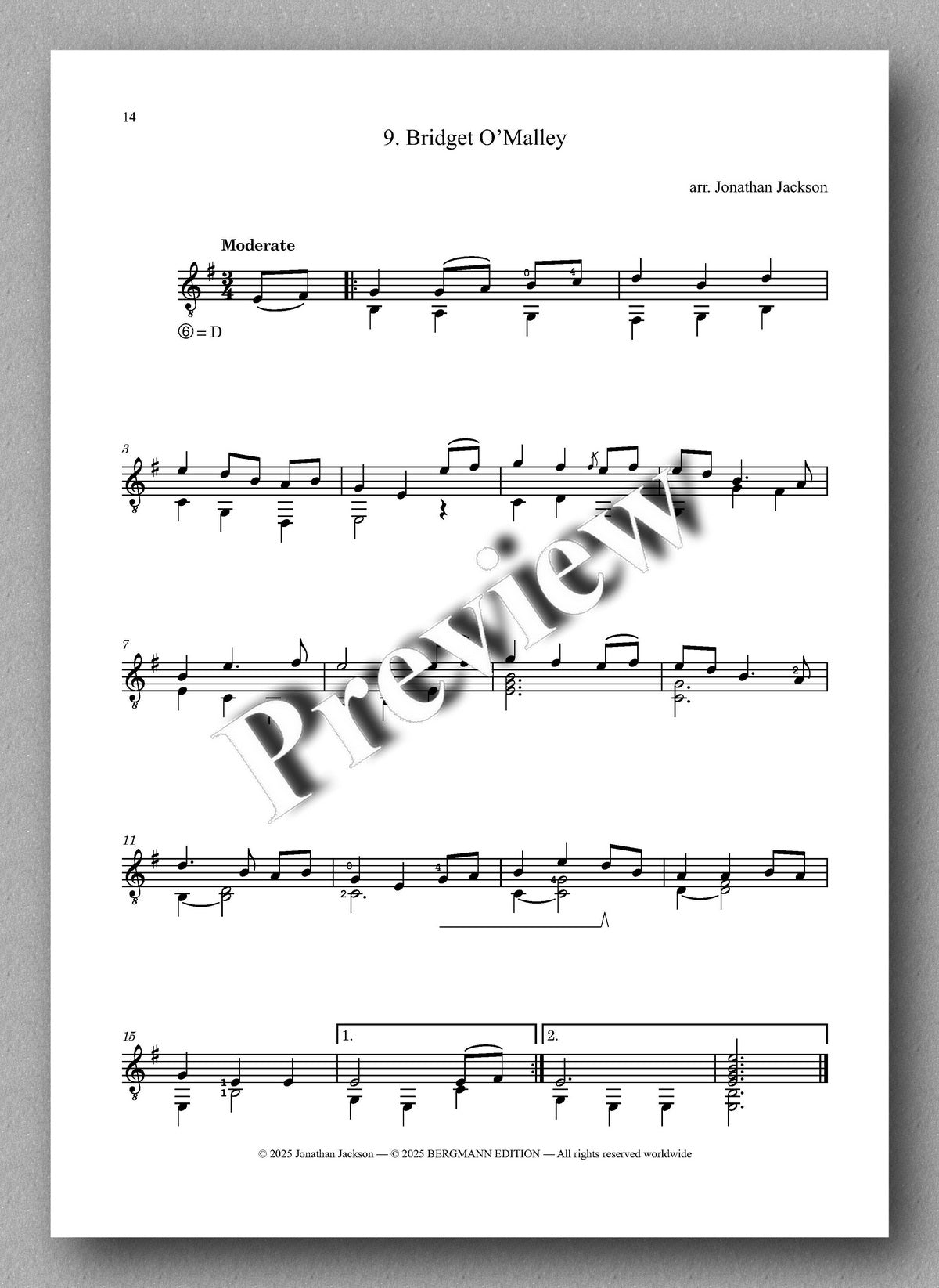 Irish Folk Songs and Dances by Jonathan Jackson - preview of the music score 3