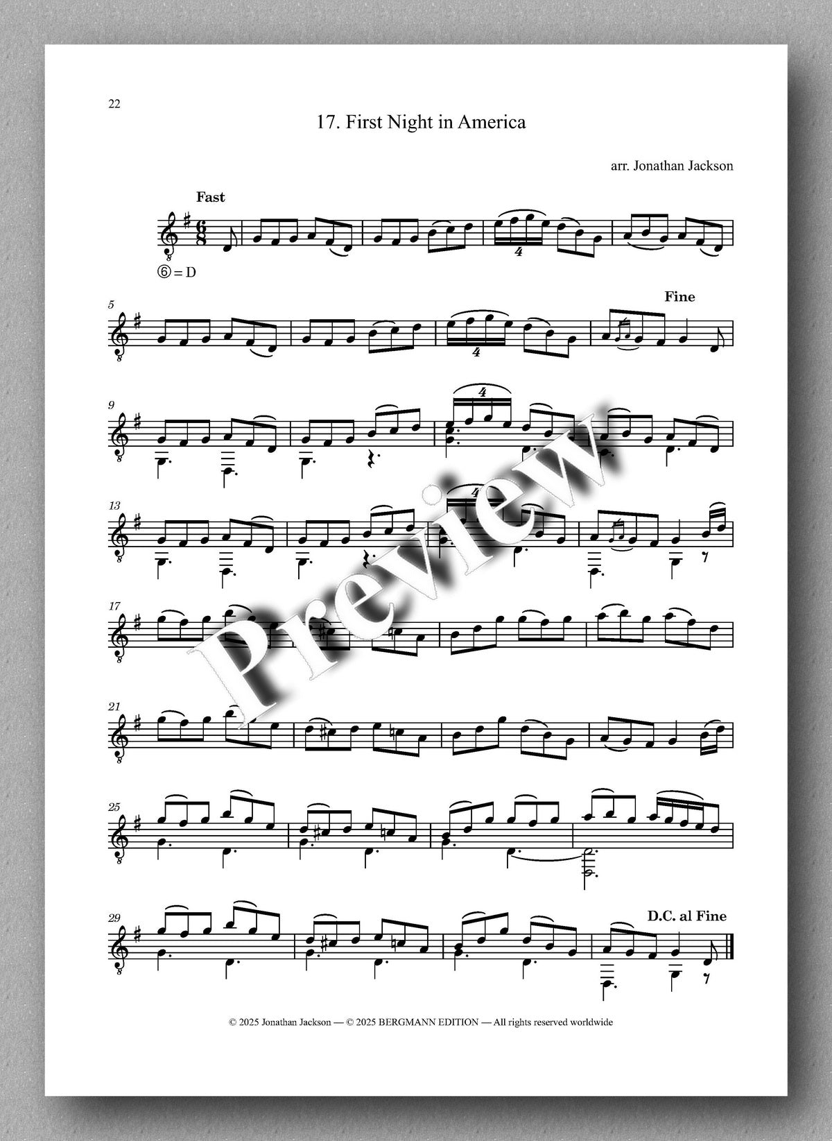 Irish Folk Songs and Dances by Jonathan Jackson - preview of the music score 5