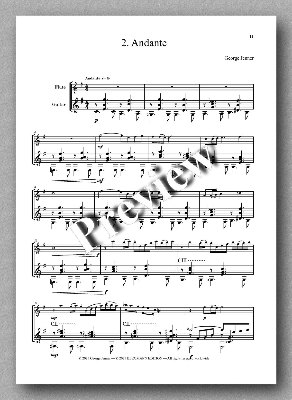 Sonatina by George Jenner - preview of the music score 2