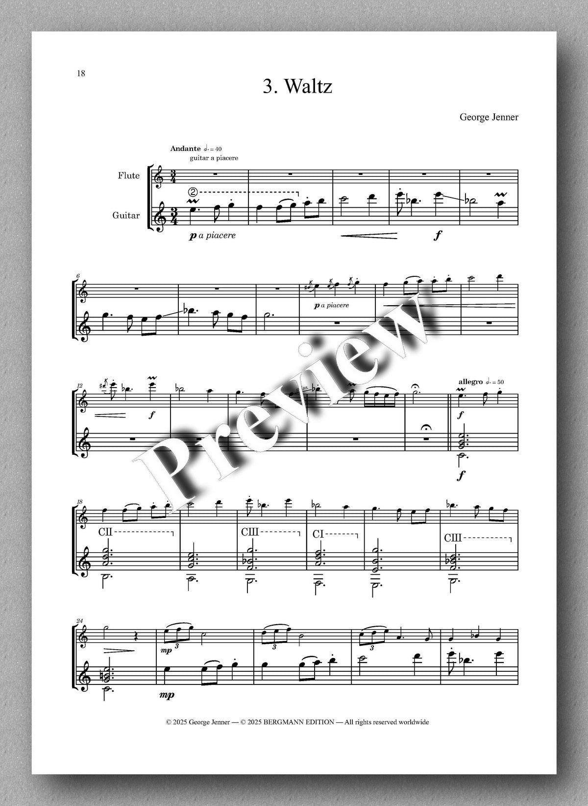 Sonatina by George Jenner - preview of the music score 3