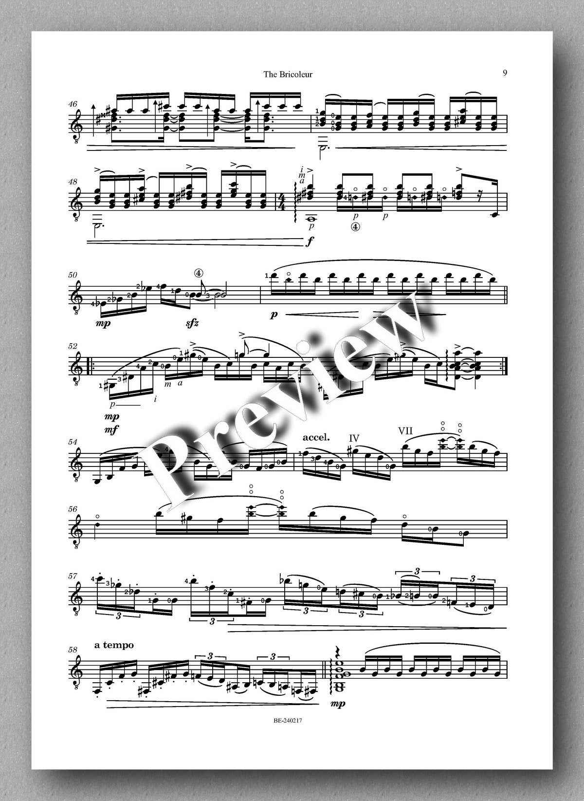 Knopf, The Bricoleur - preview of the music score 2