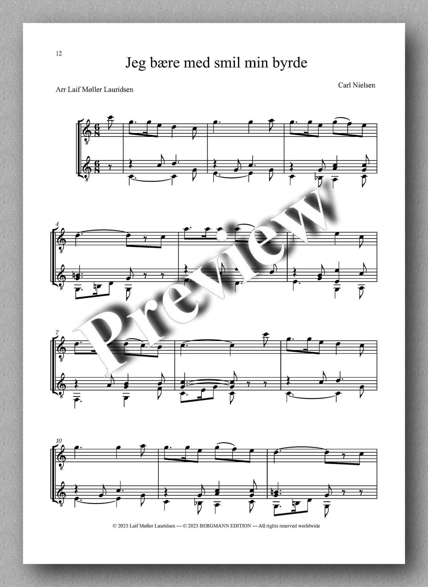 Lauridsen, Eight Danish Songs - preview of the Music score 3