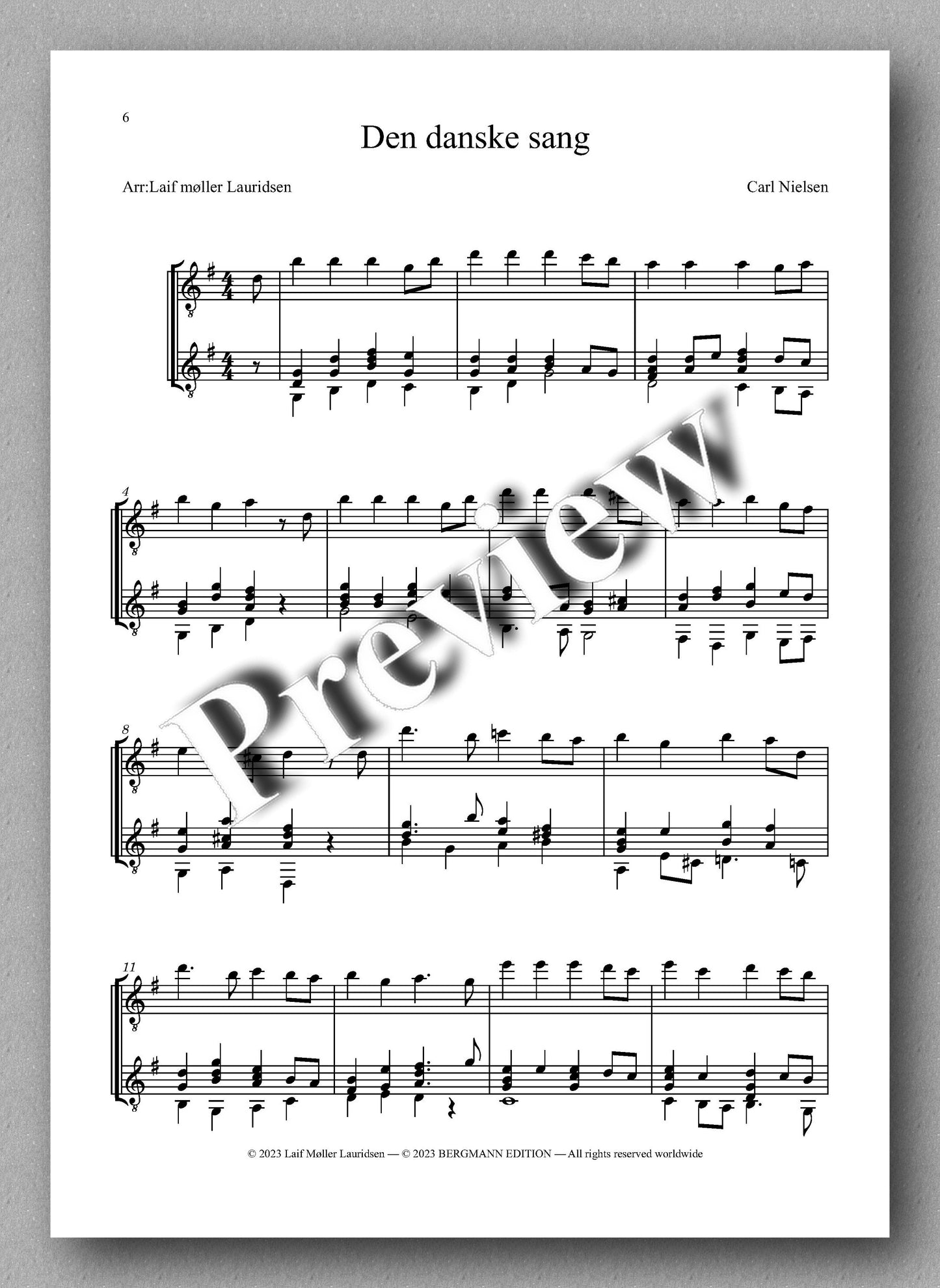Lauridsen, Eight Danish Songs - preview of the Music score 1