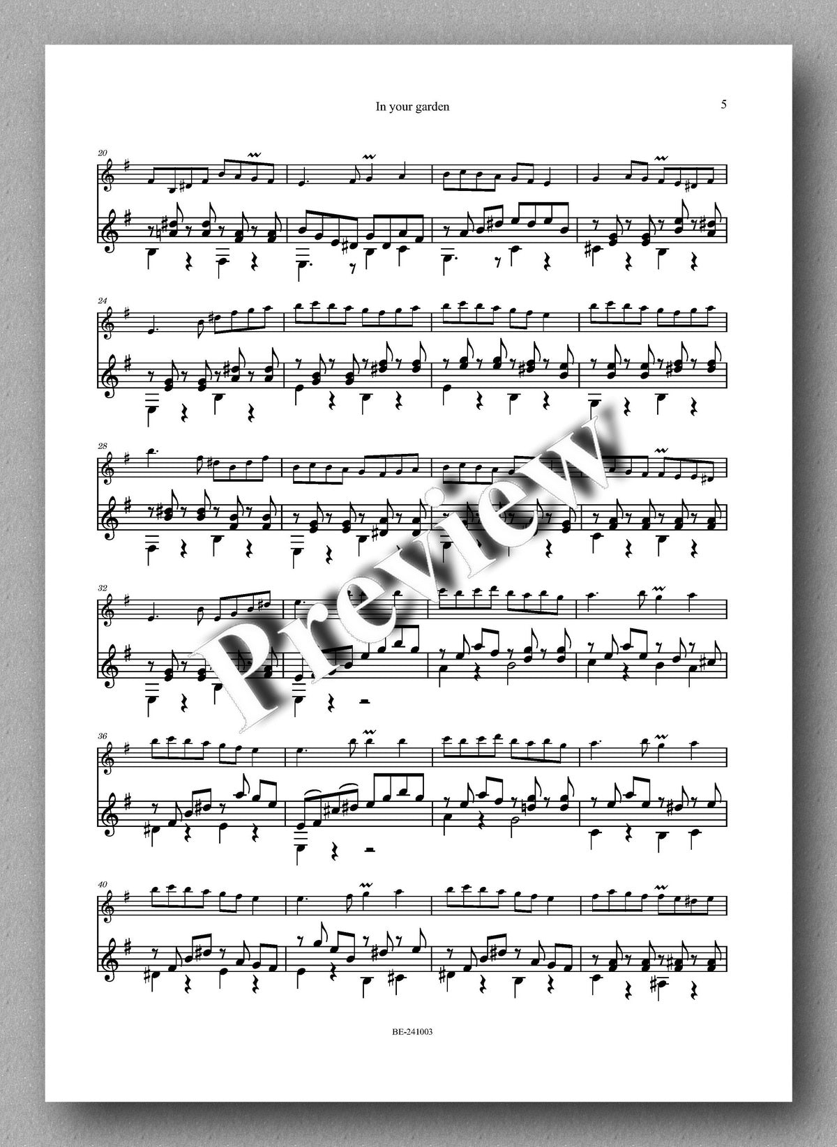 In Your Garden by Redi Marku - previes of the music score 2