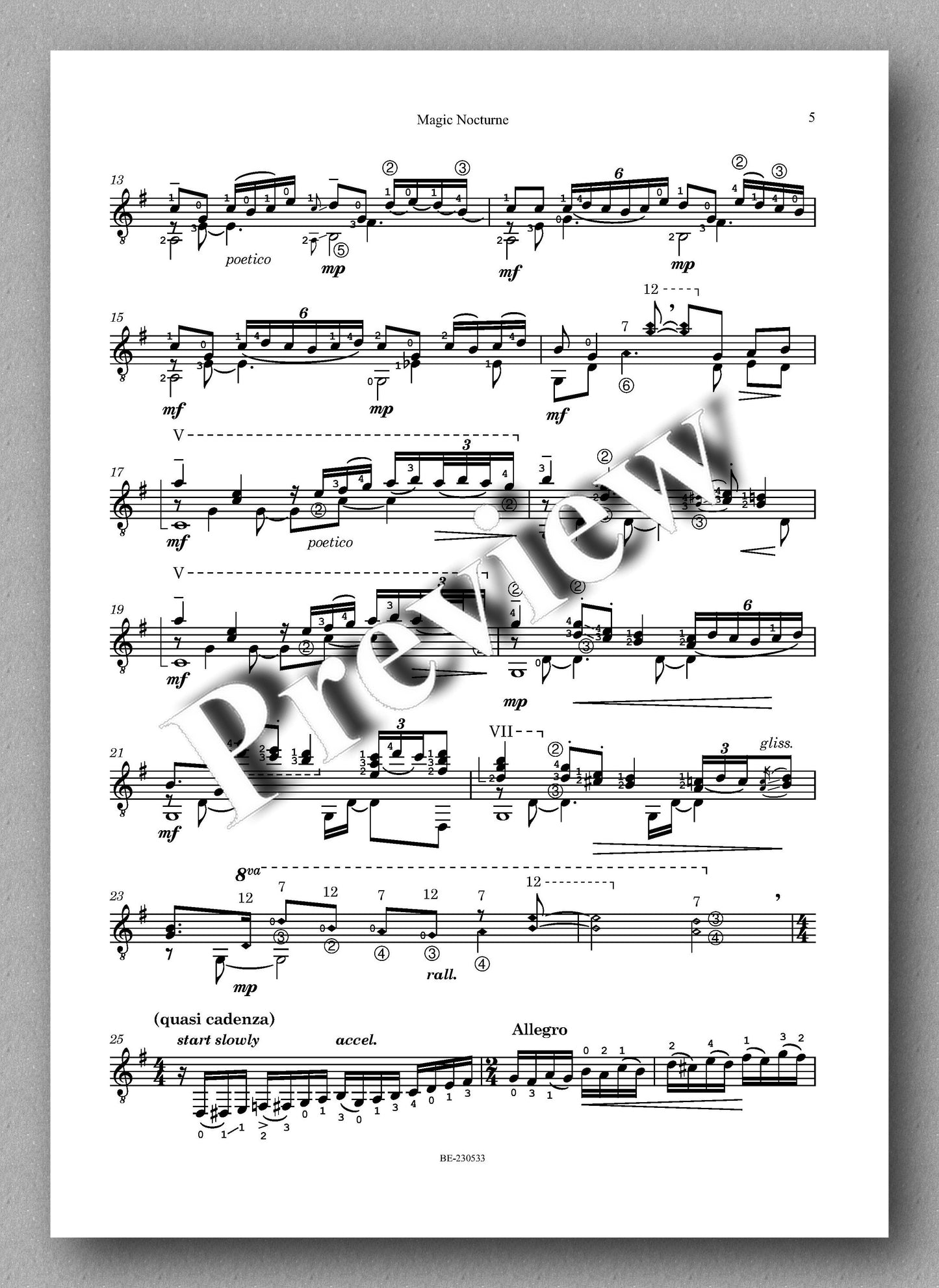 Magic Nocturne by Kacha Metreveli - preview of the music score 2