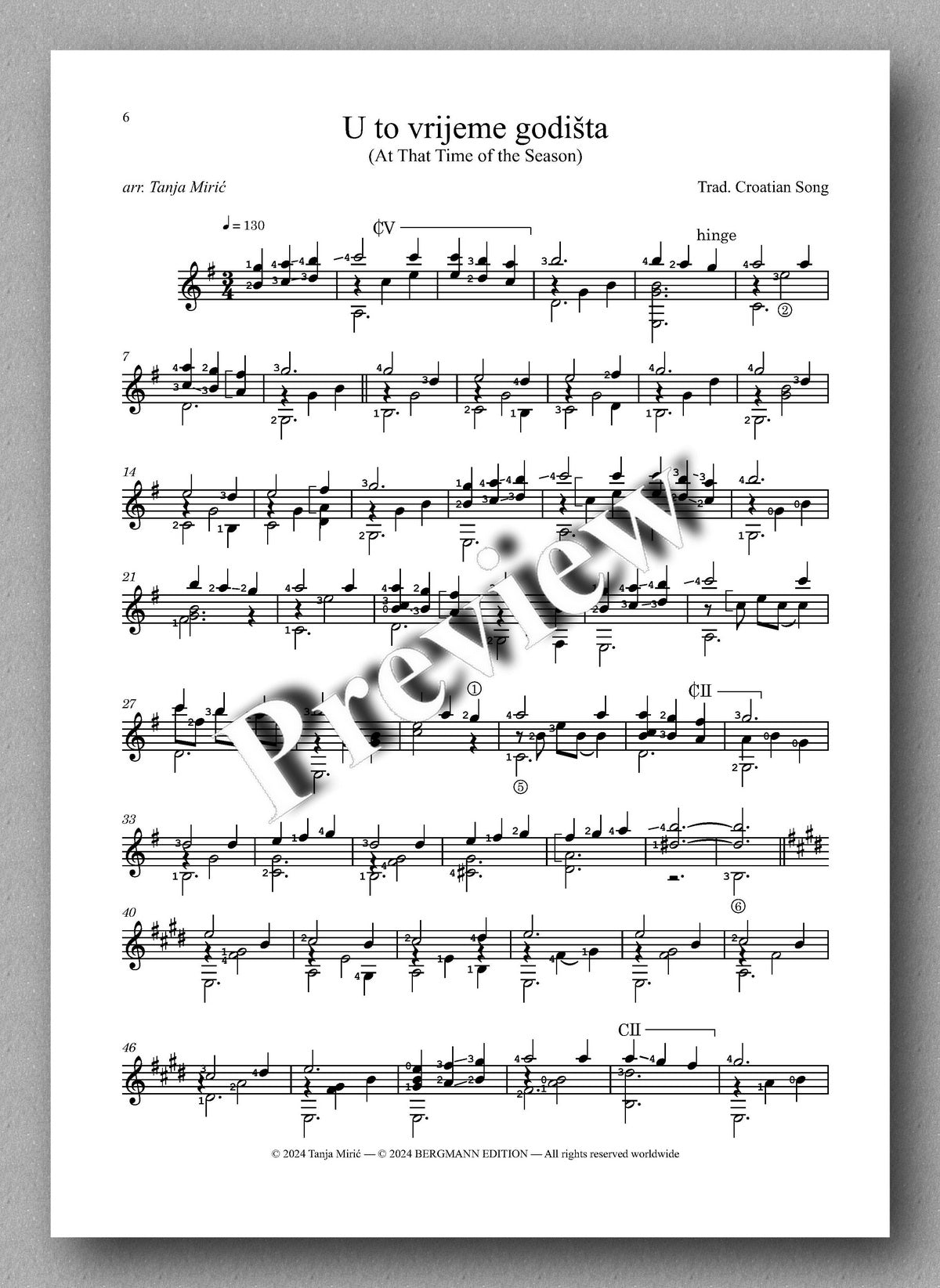 Tanja Mirić, Three Croatian Christmas Songs - preview of the music score 2