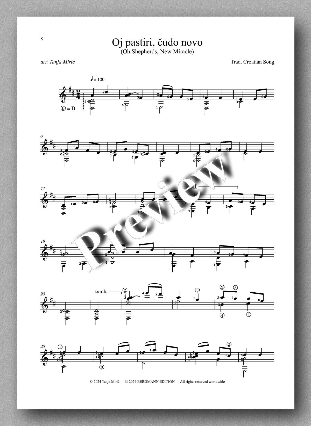 Tanja Mirić, Three Croatian Christmas Songs - preview of the music score 3