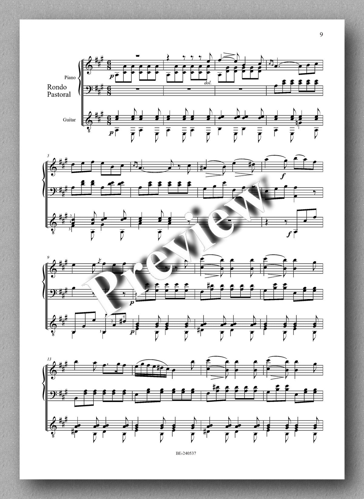 Francesco Molino, Nocturnal for Piano and Guitar (Opus 36) - preview of the music score 2