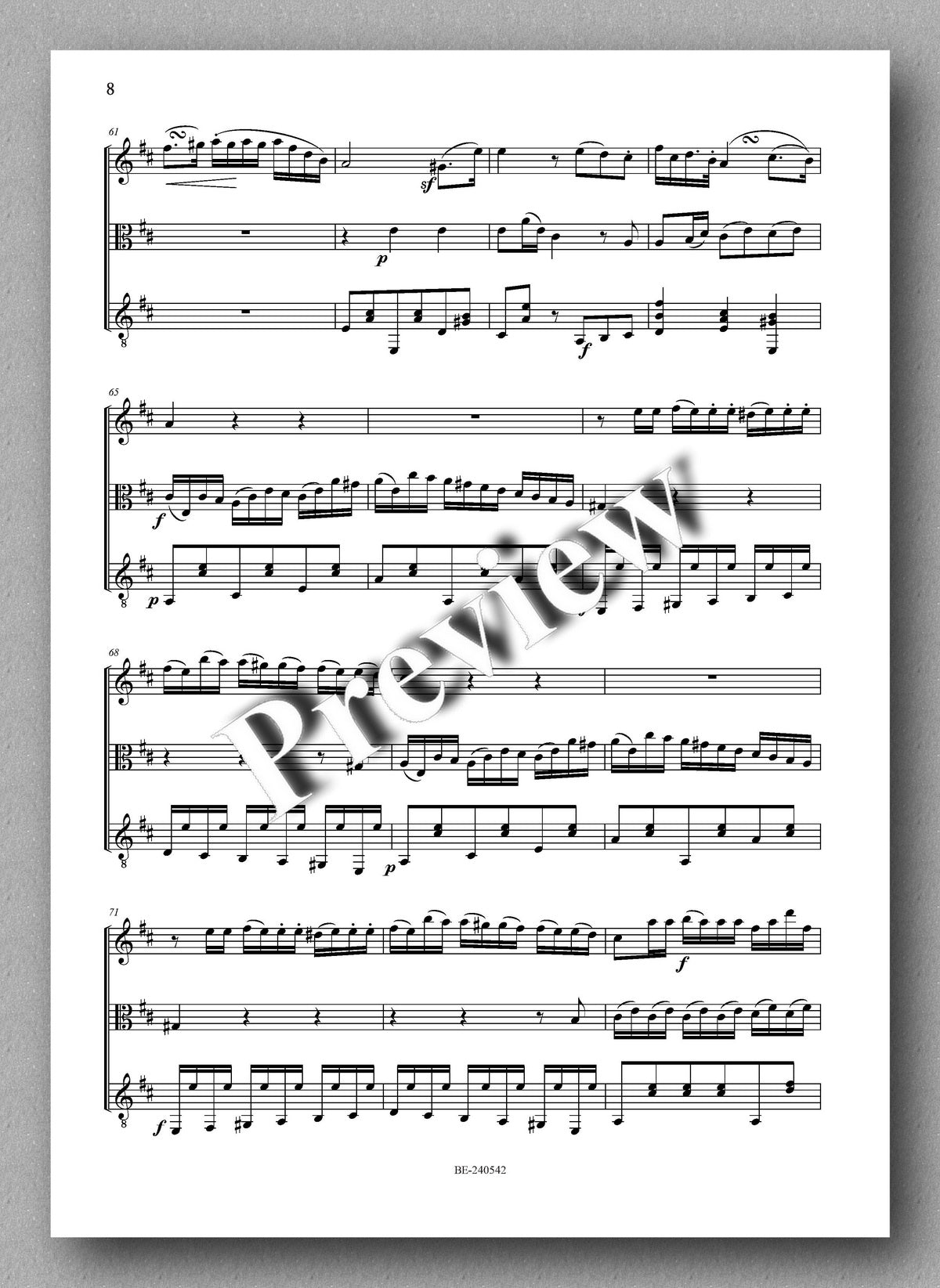 Francesco Molino, Second Grand Trio Concertante for Flute or Violin, Viola and Guitar (Opus 45) - preview of the music score 2