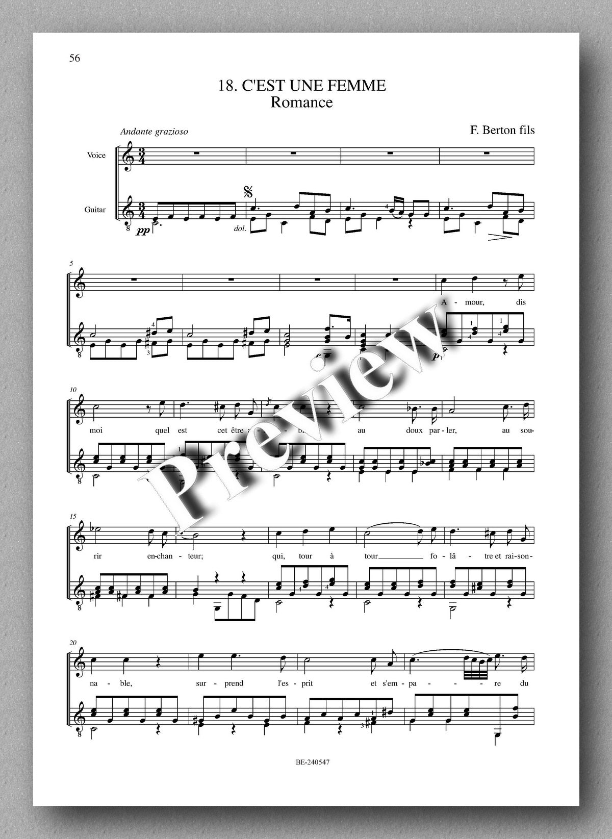 Francesco Molino, 18 Songs with Guitar Accompaniment - preview of the music score 3
