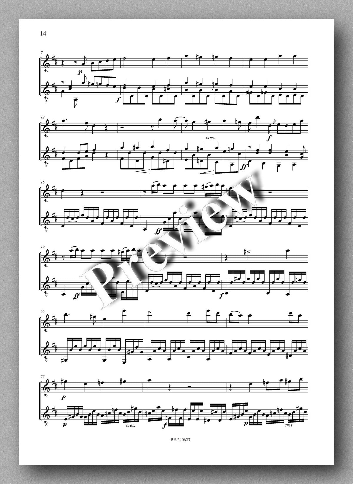 Francesco Molino, Three Sonatas for Violin and Guitar (Opus 7) - preview of the music score 3