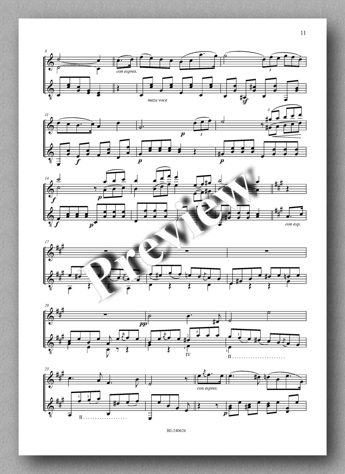 Francesco Molino, Three Duos for Flute or Violin and Guitar (Opus 16) - preview of the music score 3