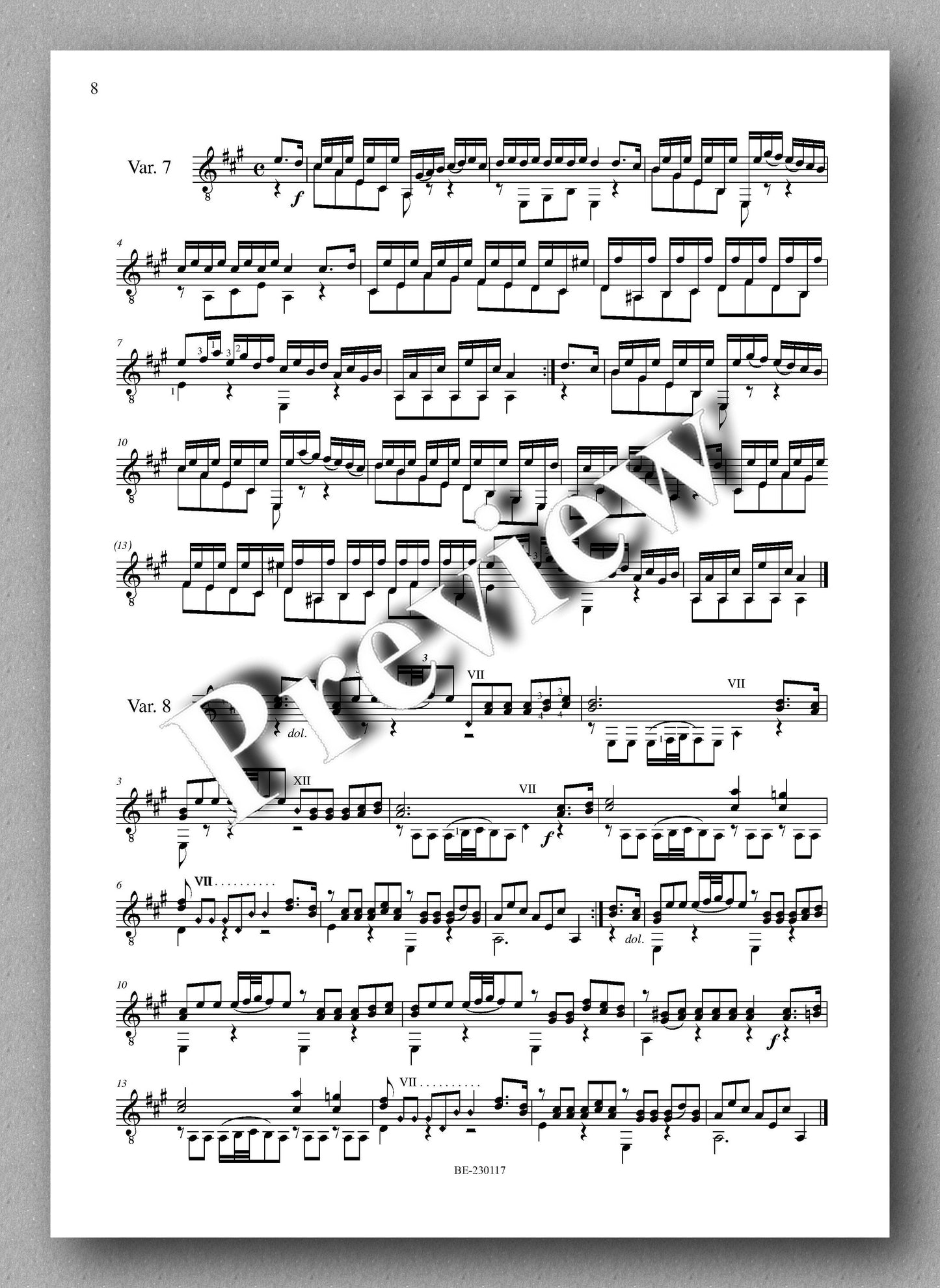 Molino, Collected Works for Guitar Solo, Vol. 29 - preview of the music score 2