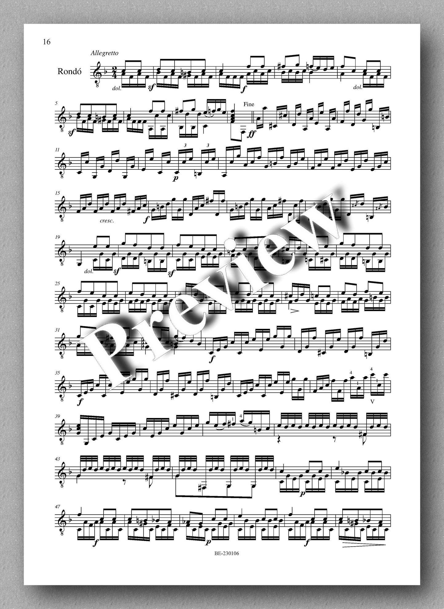 Molino, Collected Works for Guitar Solo, Vol. 18 - preview of the music score 4