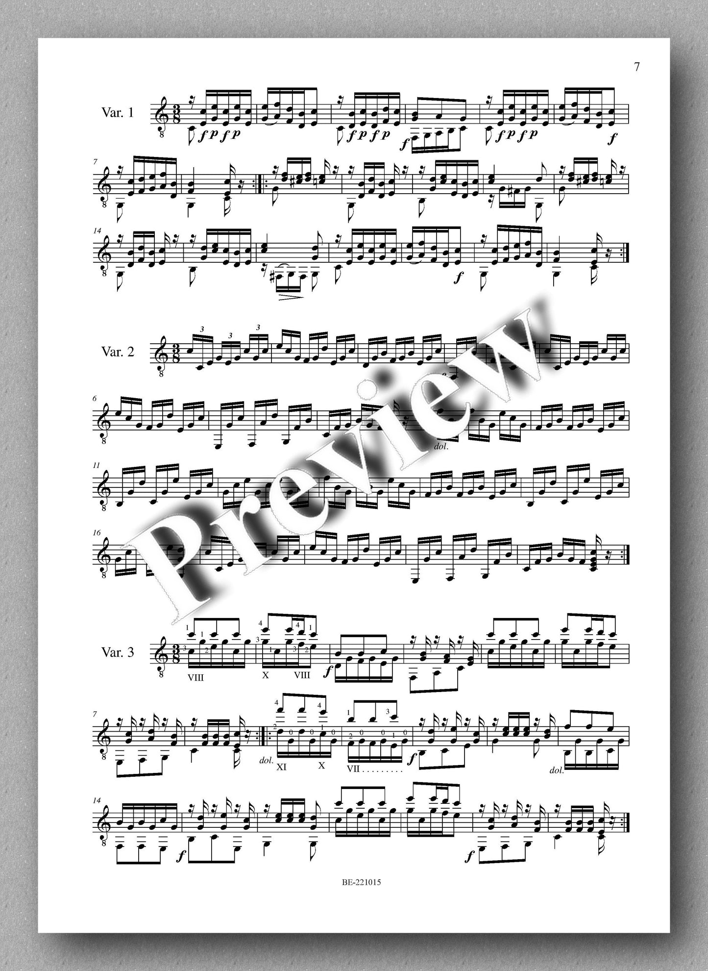 Molino, Collected Works for Guitar Solo, Vol. 10 - preview of the music score 2