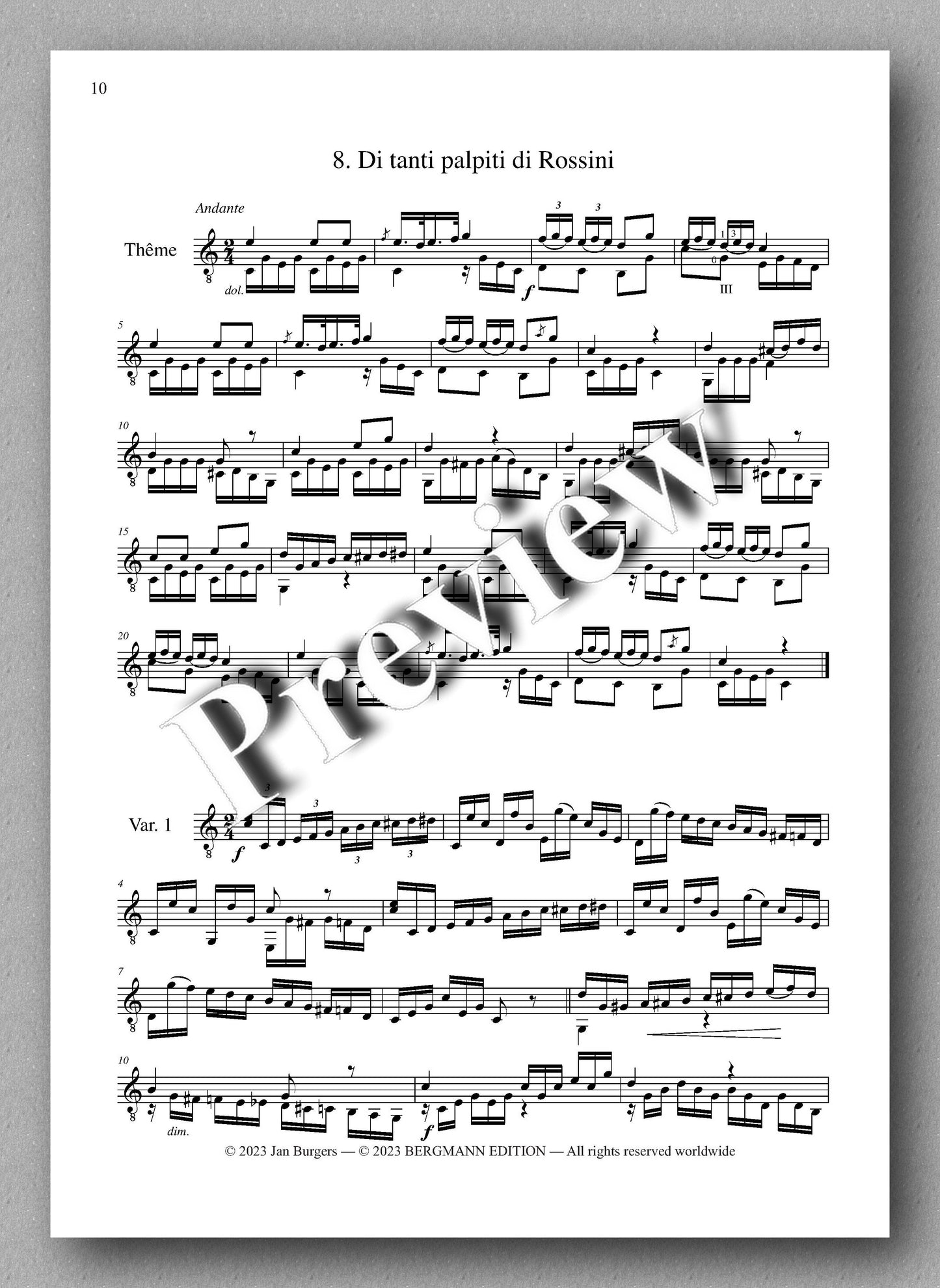 Molino, Collected Works for Guitar Solo, Vol. 11 -preview of the musik score 3