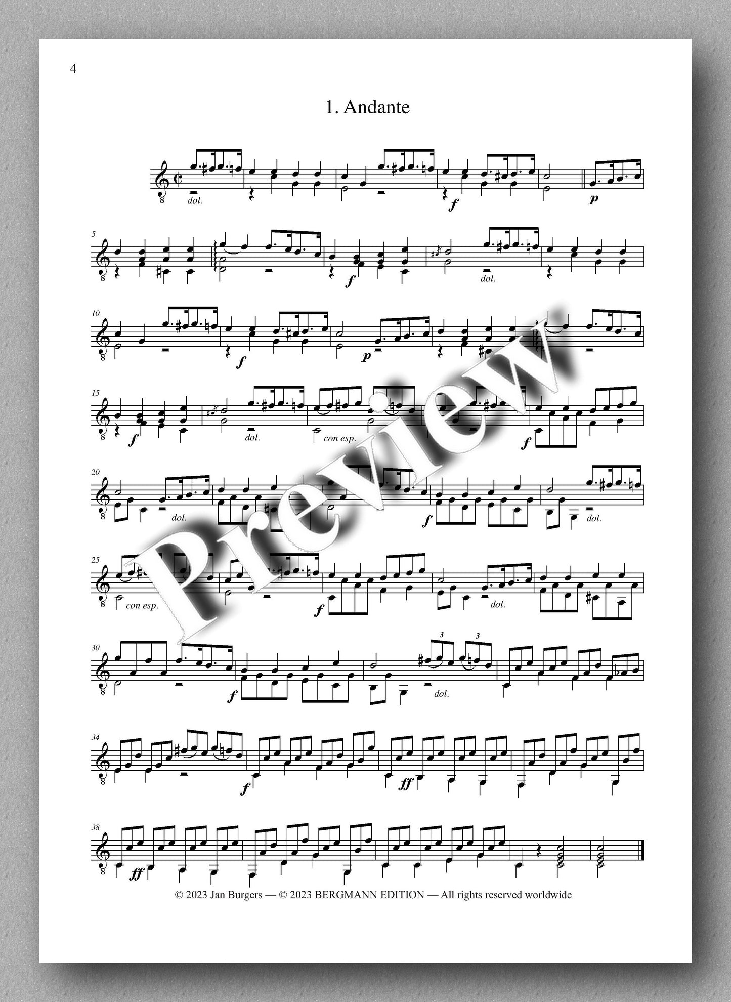 Molino, Collected Works for Guitar Solo, Vol. 14 - Preview of the music score 1