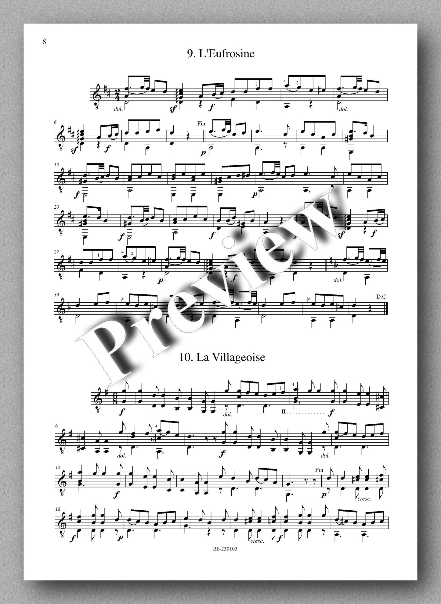 Molino, Collected Works for Guitar Solo, Vol. 15 - preview of the music score 2