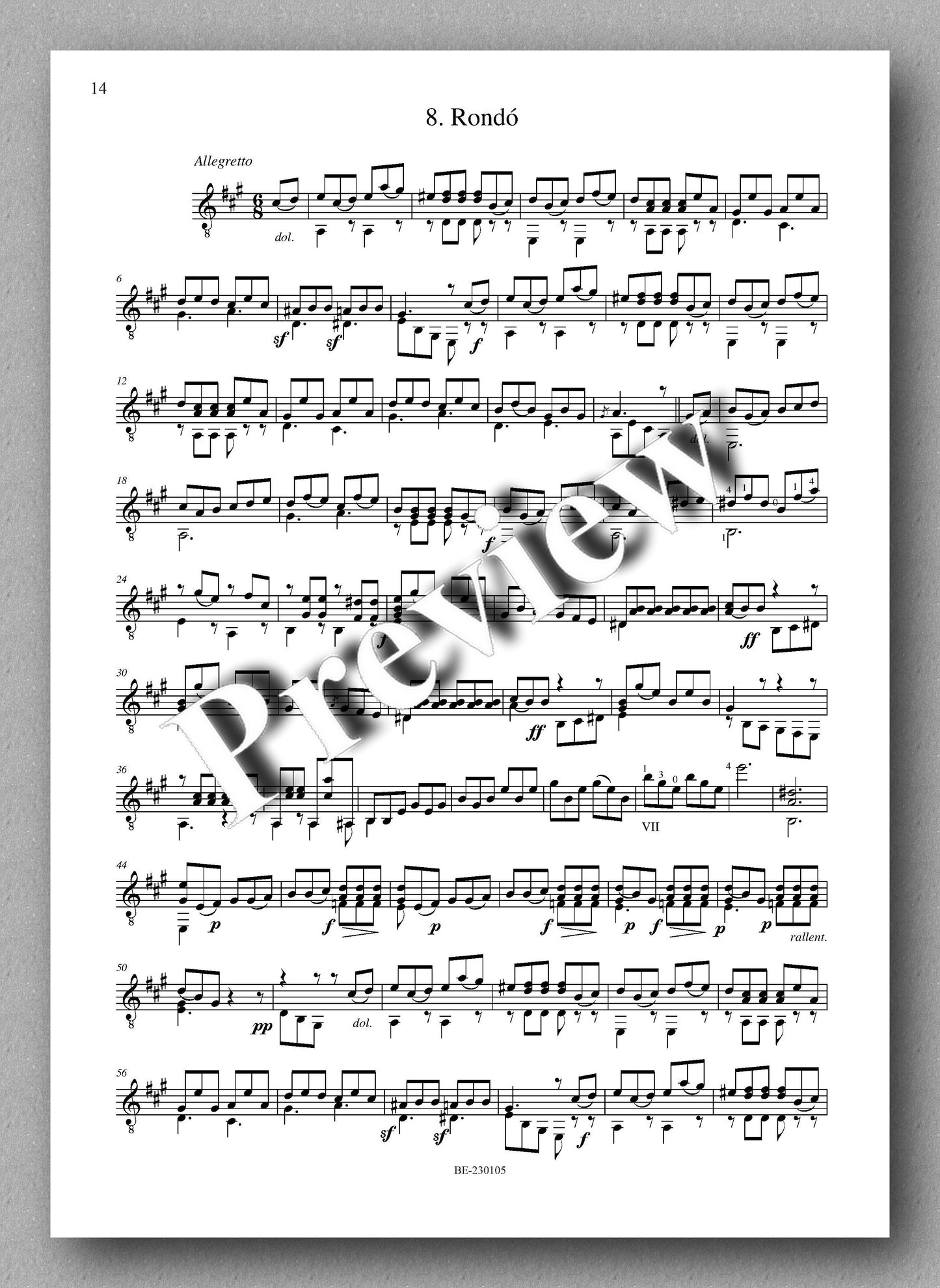 Molino, Collected Works for Guitar Solo, Vol. 17 - preview of the music score 4