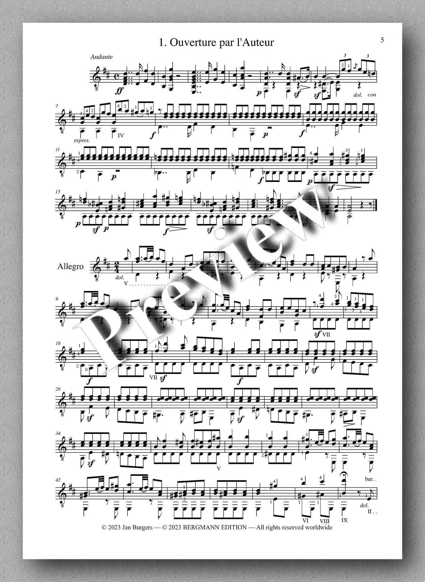 Molino, Collected Works for Guitar Solo, Vol. 19 - preview of the music score 1