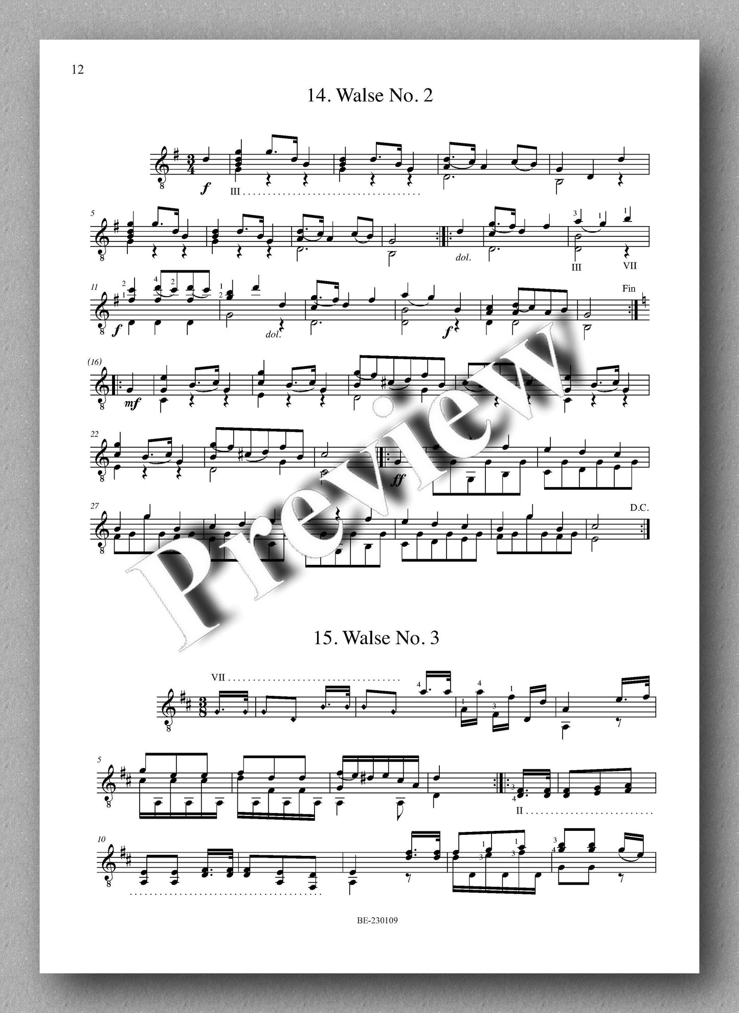 Molino, Collected Works for Guitar Solo, Vol. 21 - preview of the music score 3