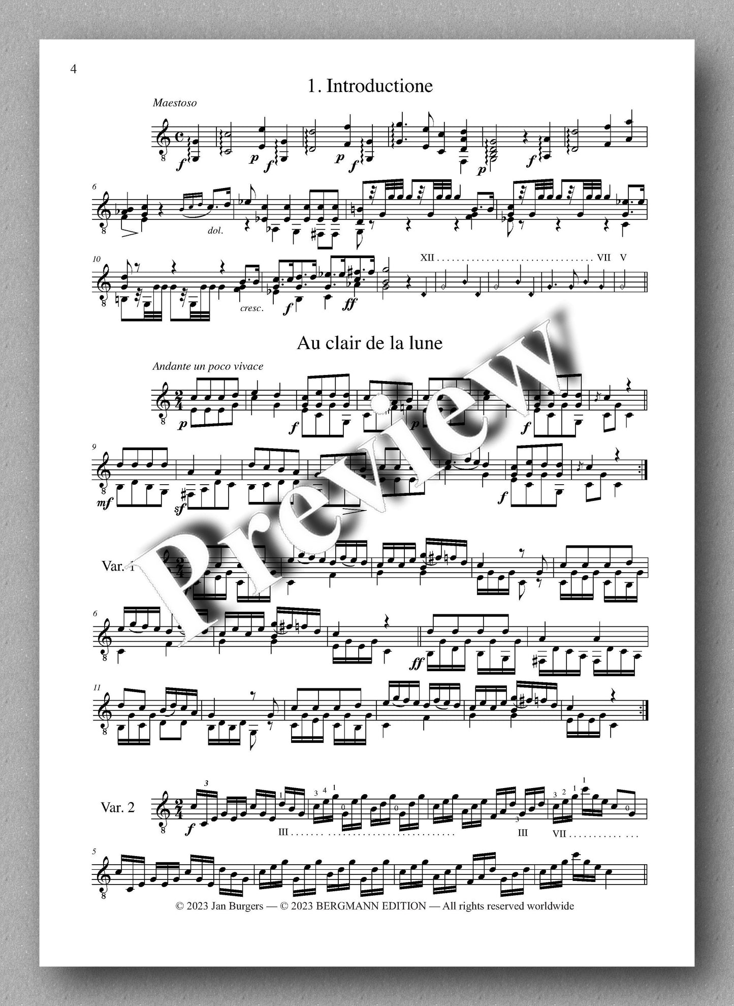 Molino, Collected Works for Guitar Solo, Vol. 23 - preview of the muisic score 1