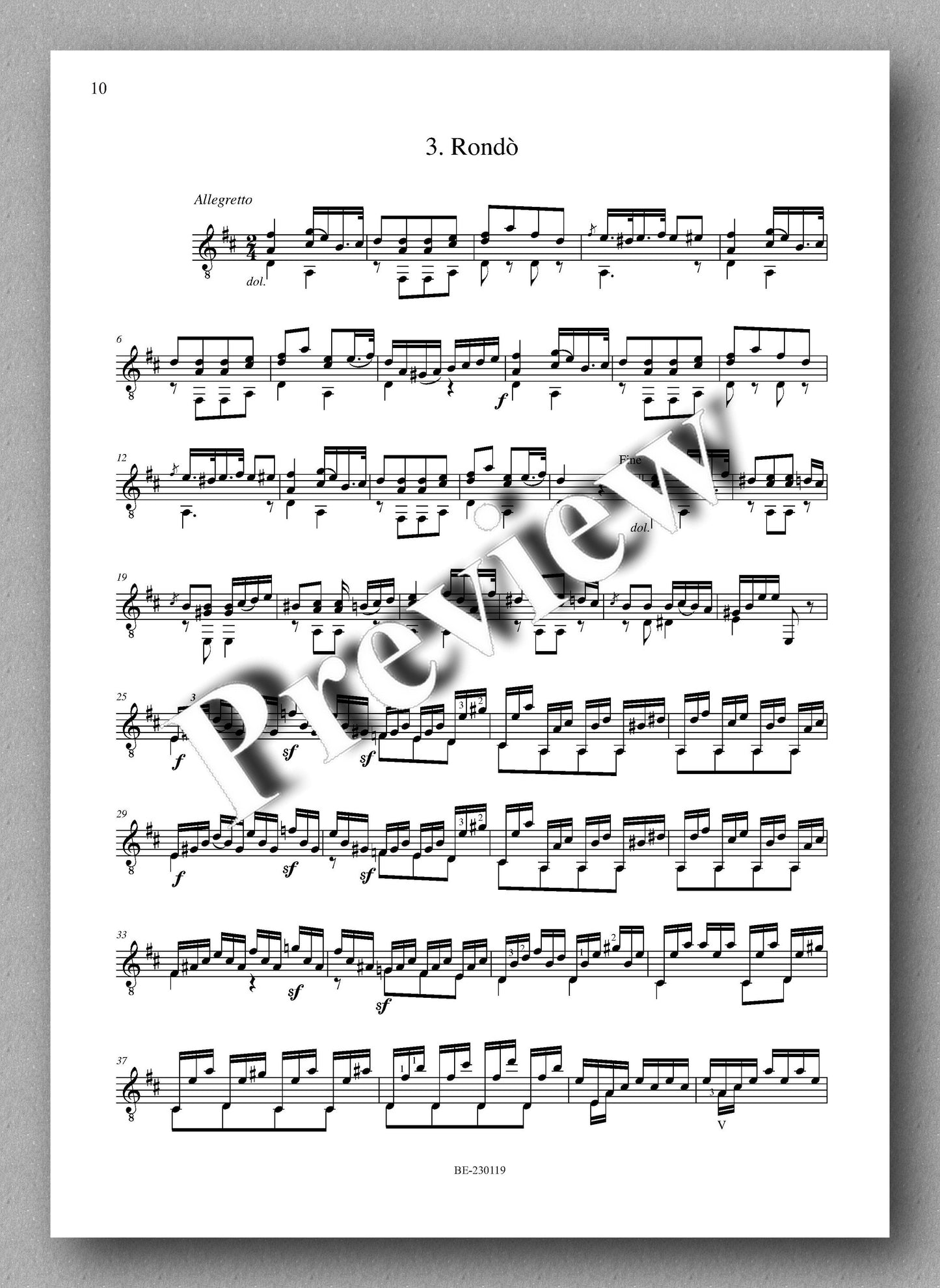 Molino, Collected Works for Guitar Solo, Vol. 31 - preview of the music score 3