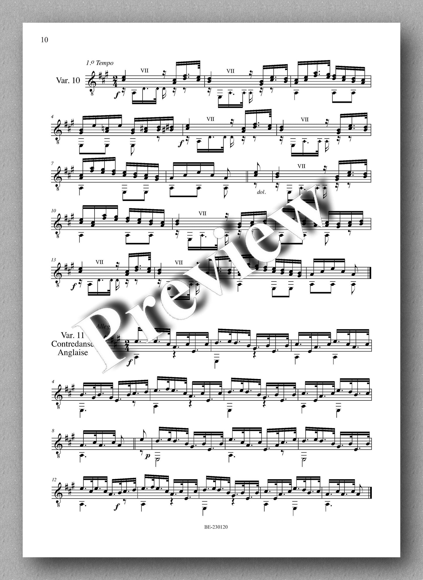 Molino, Collected Works for Guitar Solo, Vol. 32 - preview of the music score 2