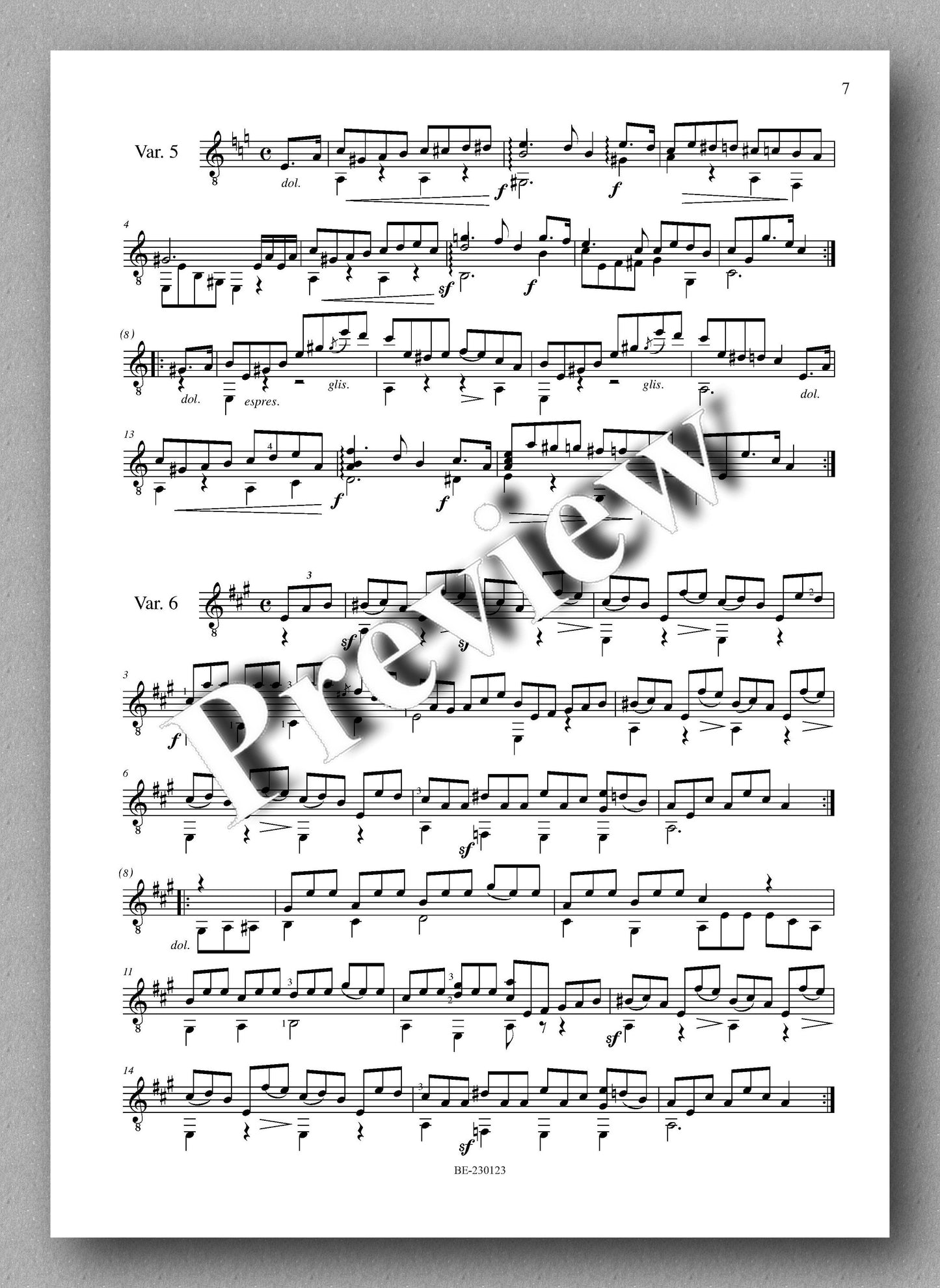 Molino, Collected Works for Guitar Solo, Vol. 35 - preview of the music score 2
