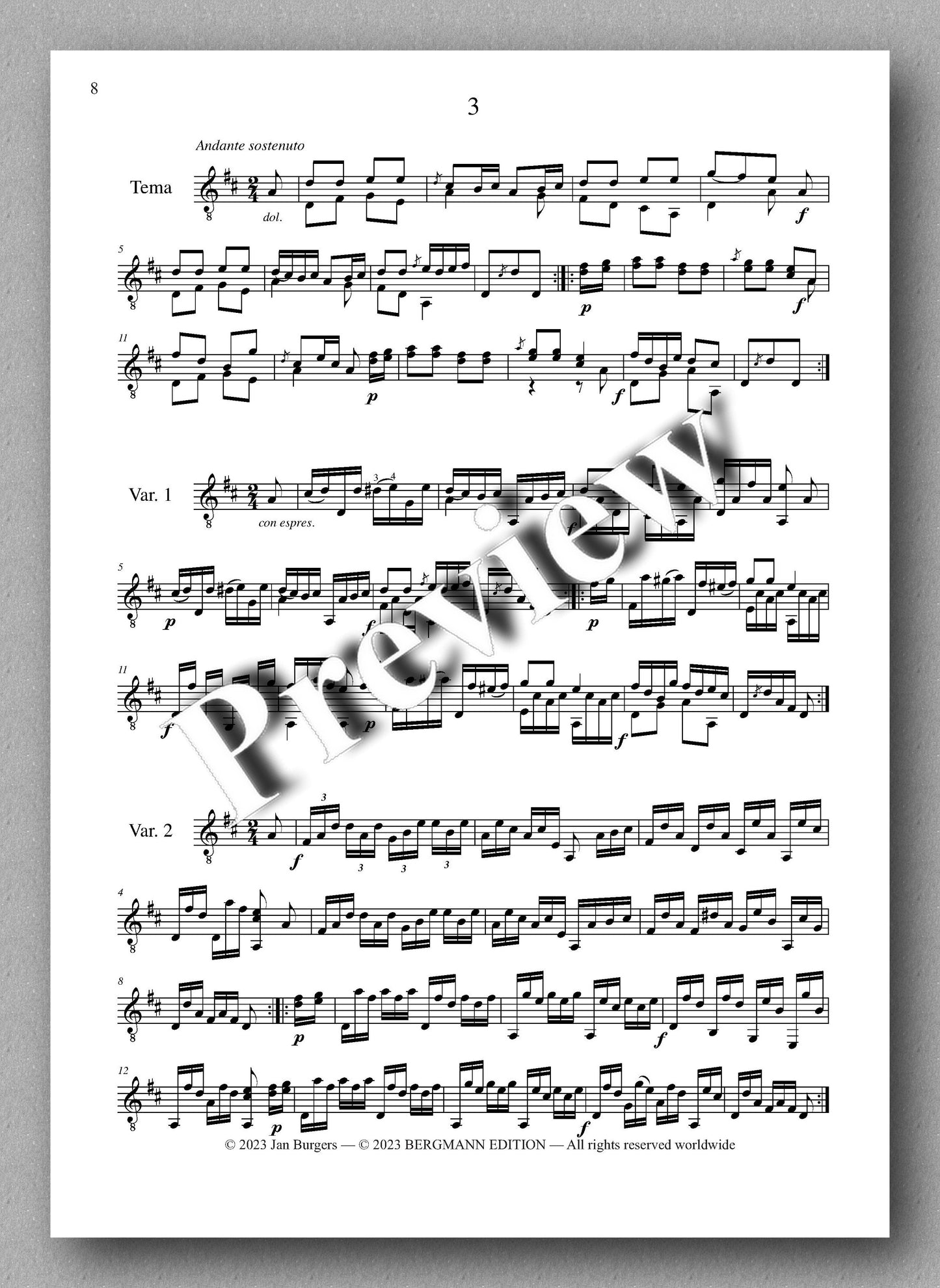 Molino, Collected Works for Guitar Solo, Vol. 3 - preview of the music score 2