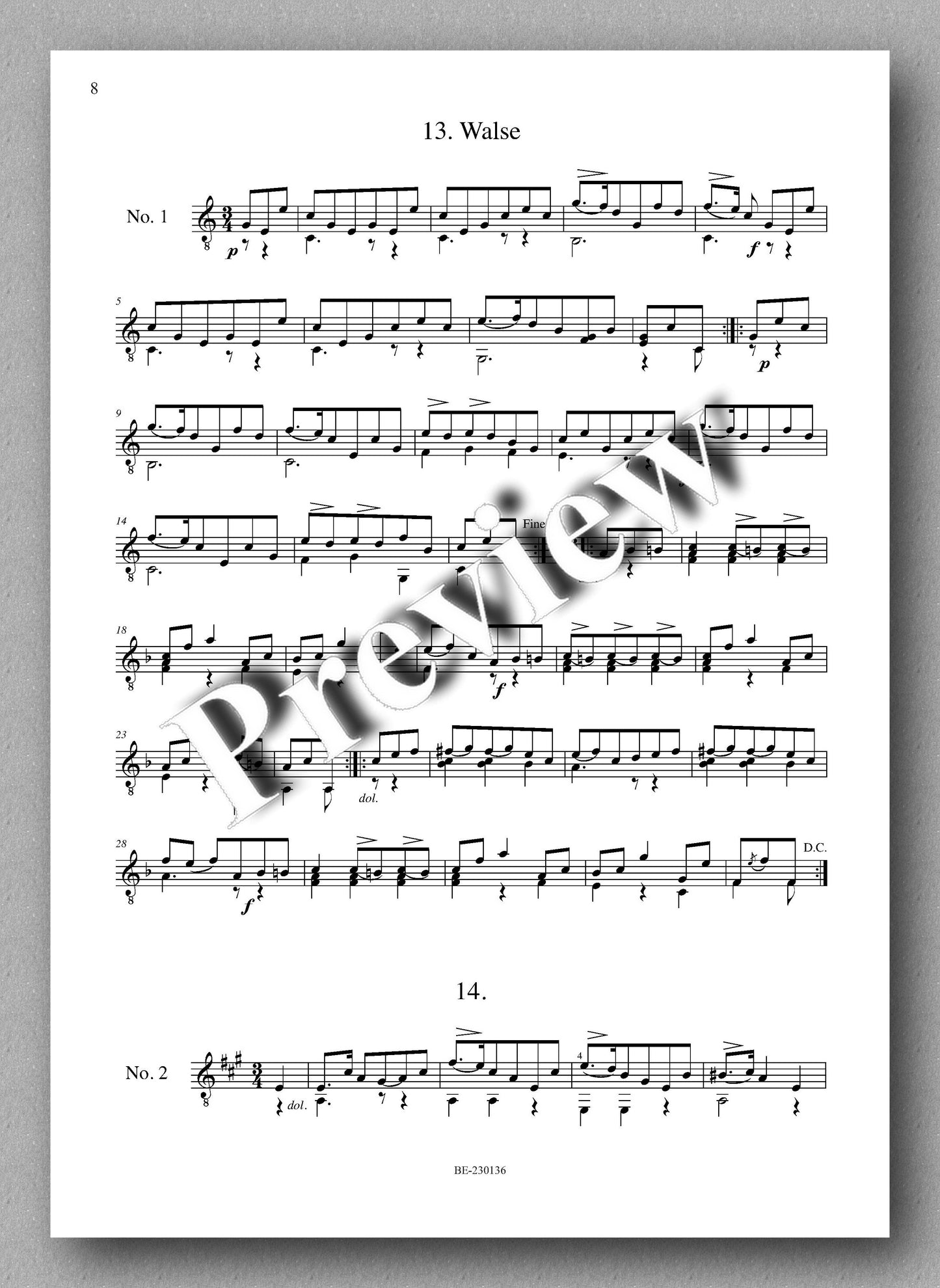 Molino, Collected Works for Guitar Solo, Vol. 48 - preview of the music score 2