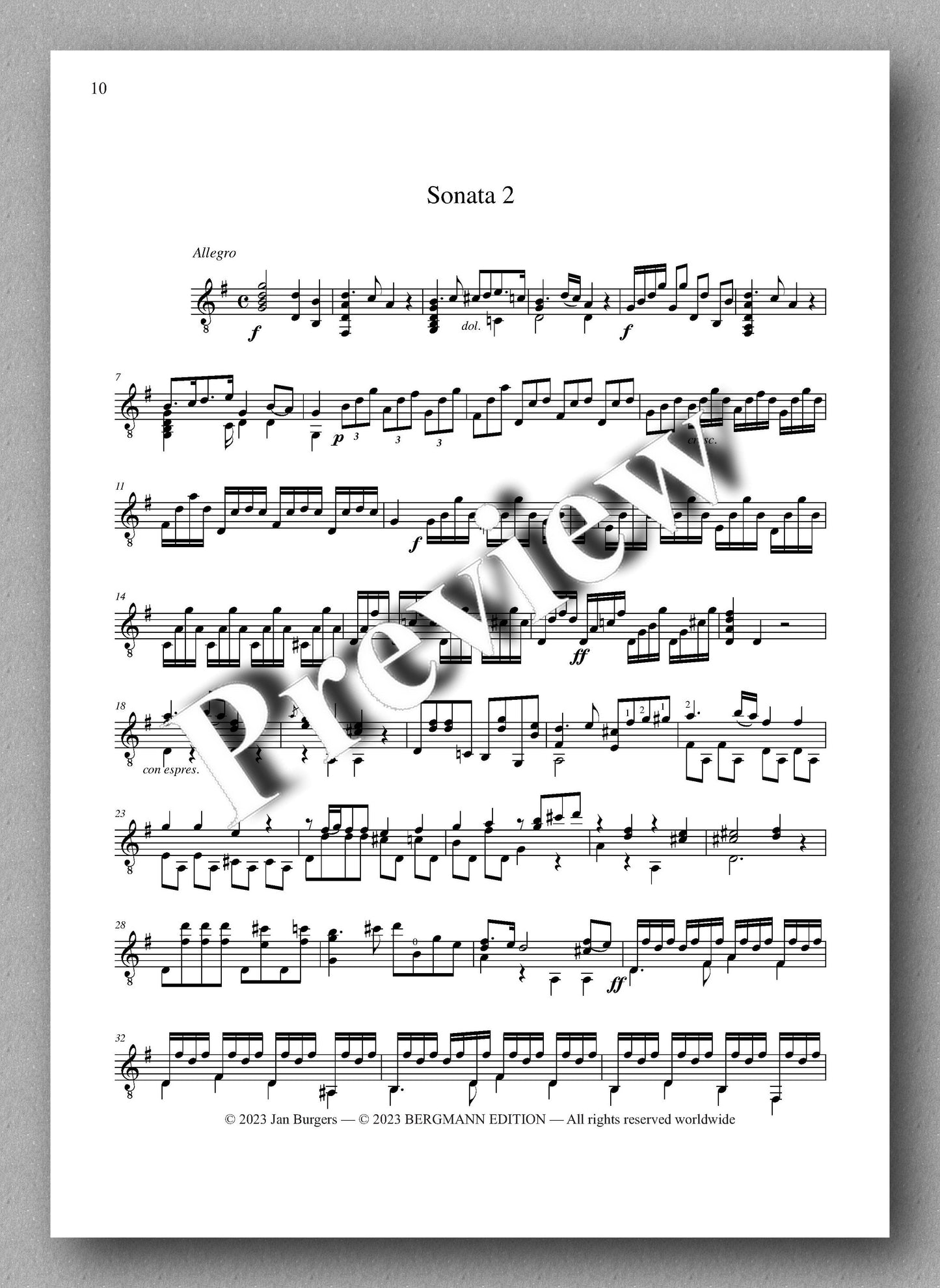 Molino, Collected Works for Guitar Solo, Vol. 4 - preview of the music score 2