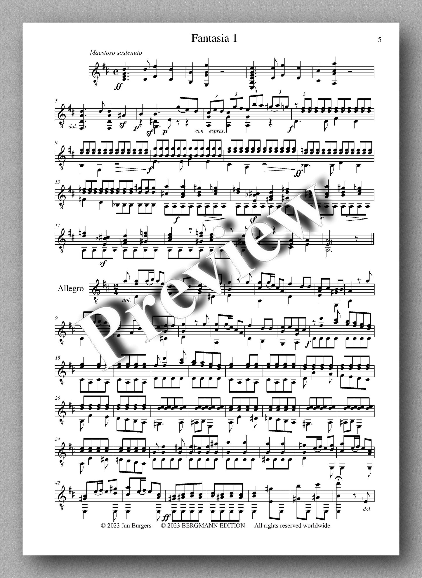 Molino, Collected Works for Guitar Solo, Vol. 8- preview of the music score 1