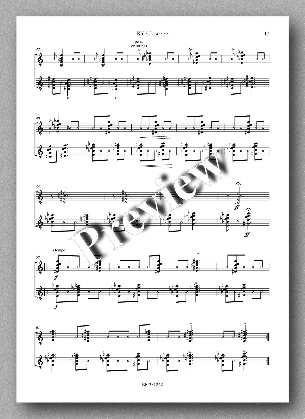 Pablo Montagne, Kaleidoscope - preview of the music score 3