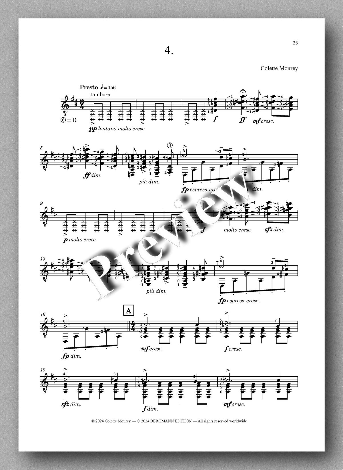 Four Valses - Tangos by Colette Mourey - preview of the music score 4