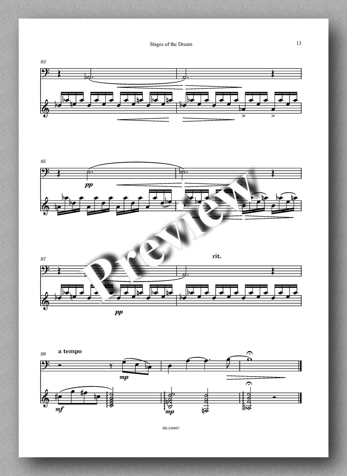 Nikos Mourgis, Stages of the Dream - preview of the music score 3