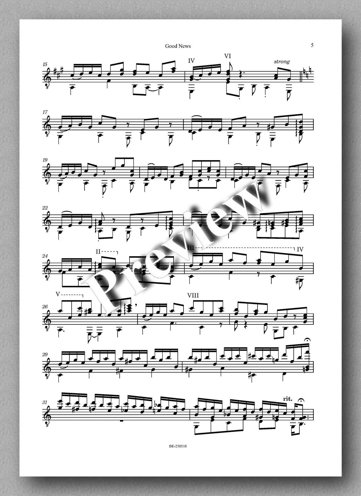 Peter Nagtzaam, Good News - preview of the music score 2