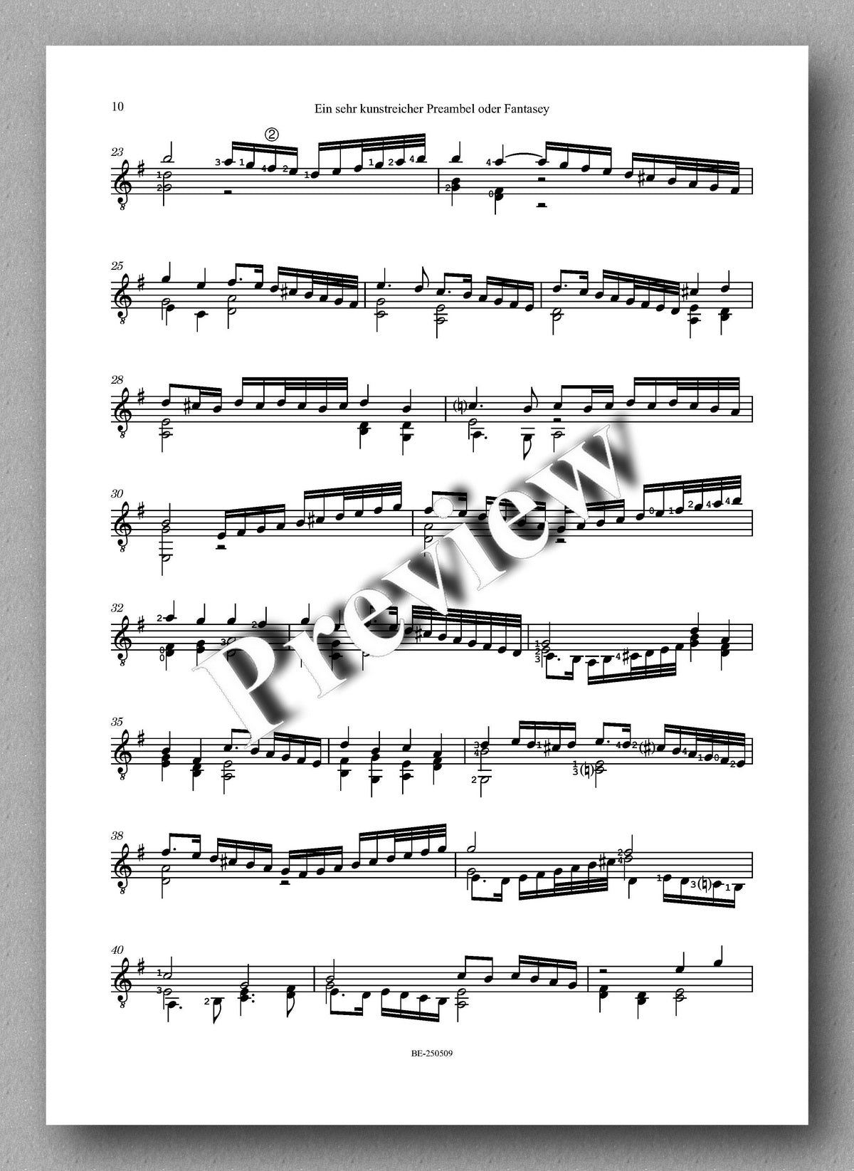 Hans Neusidler, Ein sehr kunstreicher Preambel oder Fantasey - preview of the music score 2