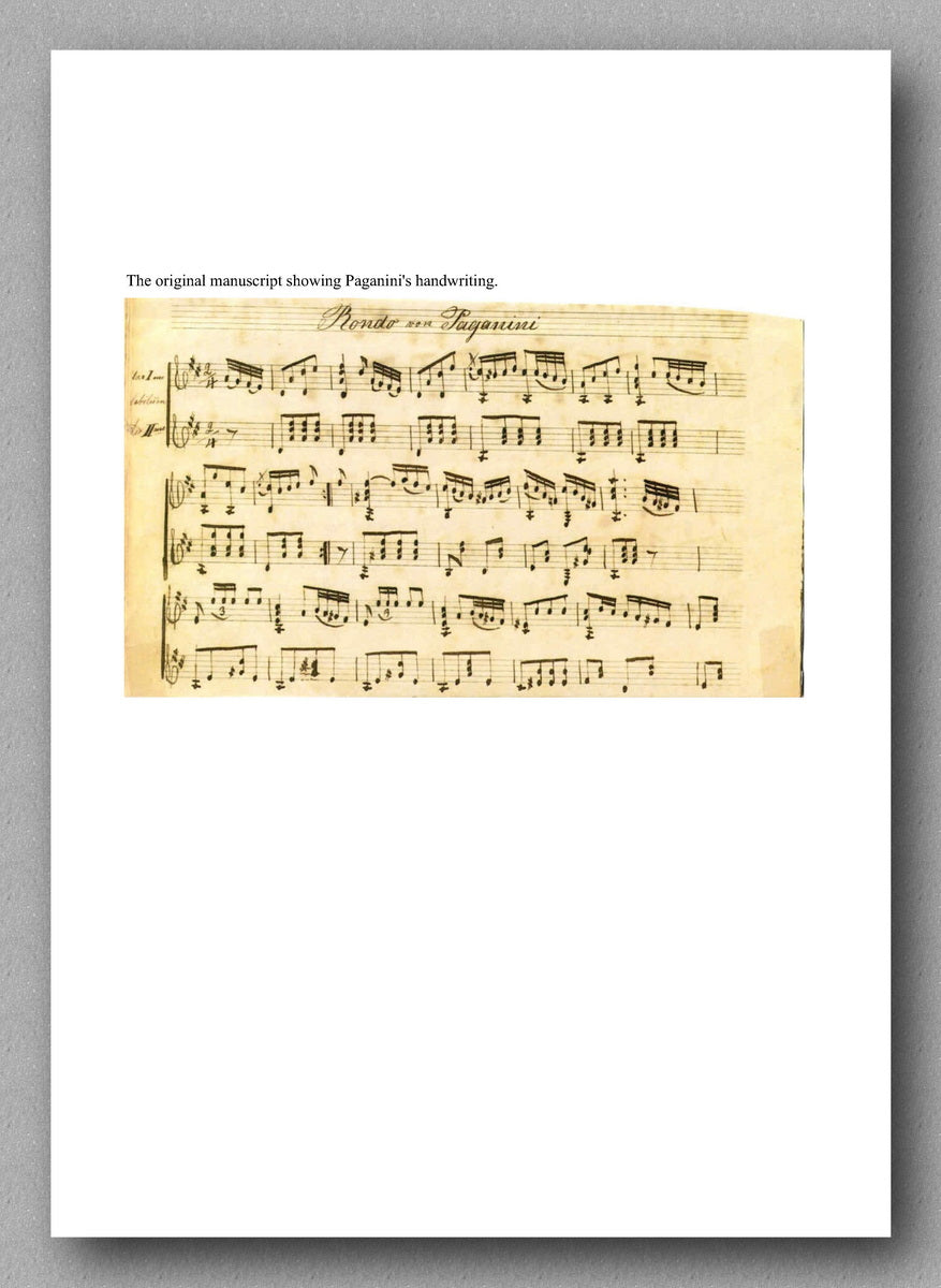 Nicolo Paganini, Rondo - preview of the original manuscript