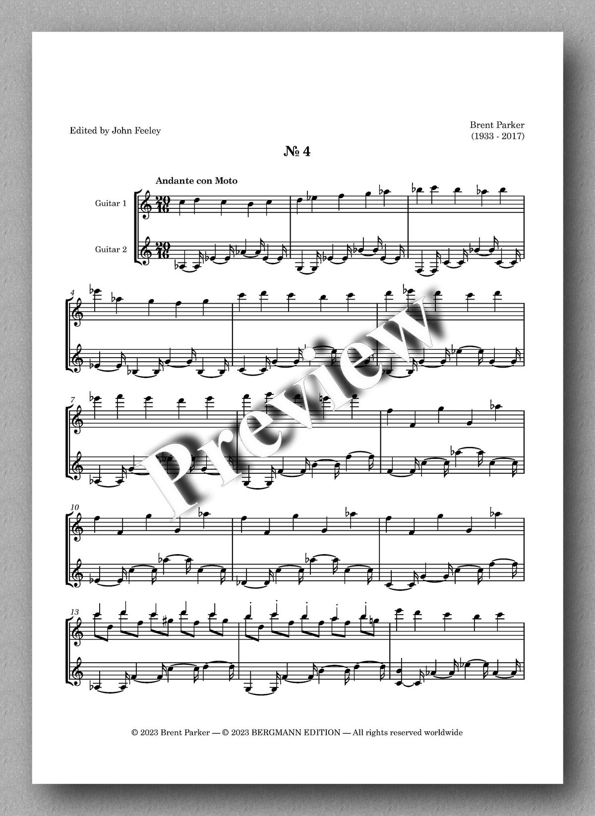 Five Spanish Pieces by Brent Parker - preview of the music score 4