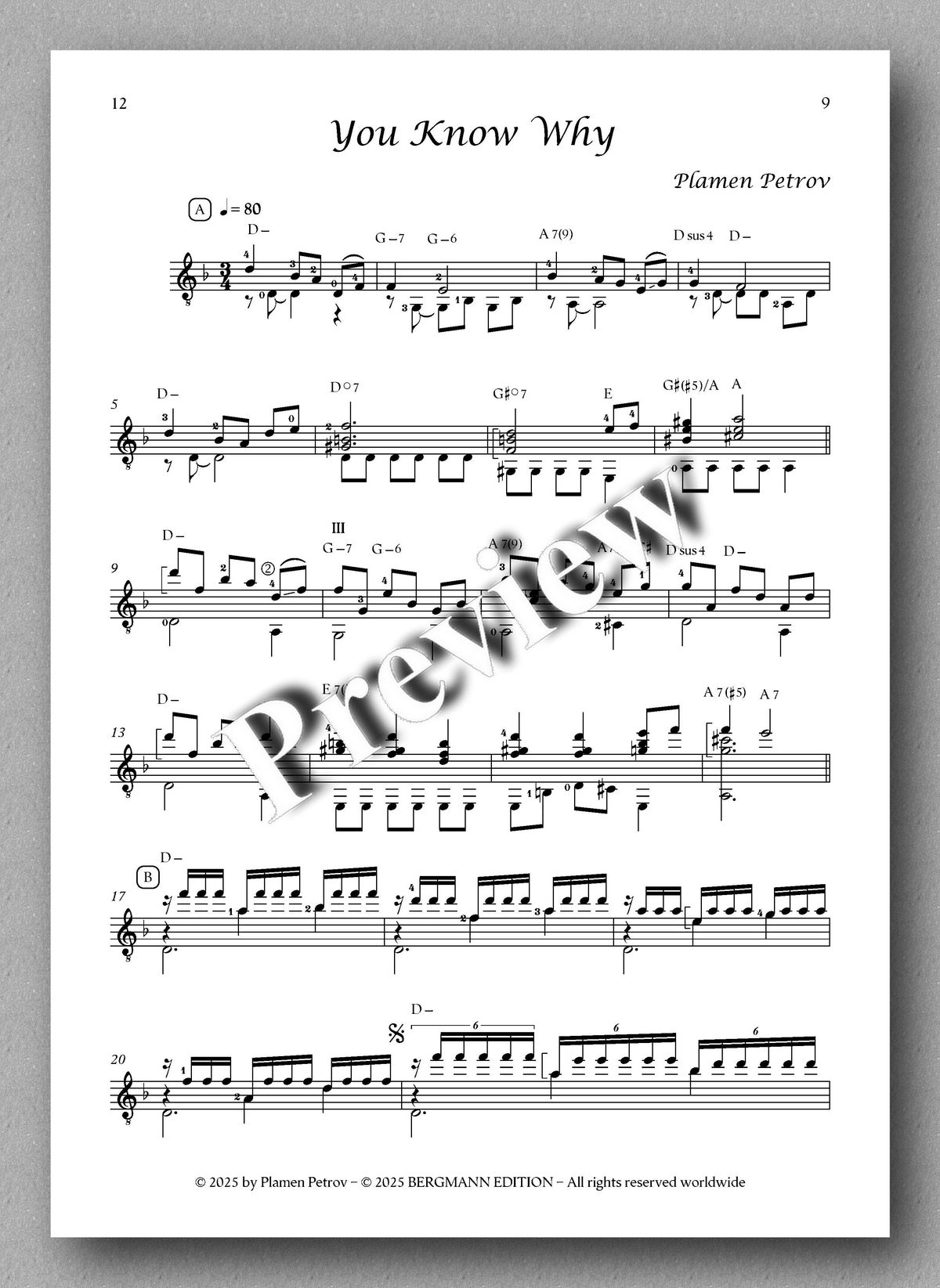 Sheet music for 'You Know Why' by Tlamen Petrov with a 'Preview' watermark.