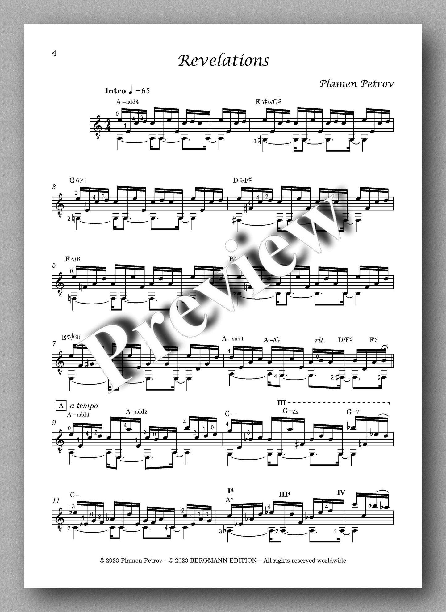Revelations by Plamen Petrov - preview of the Music score 1