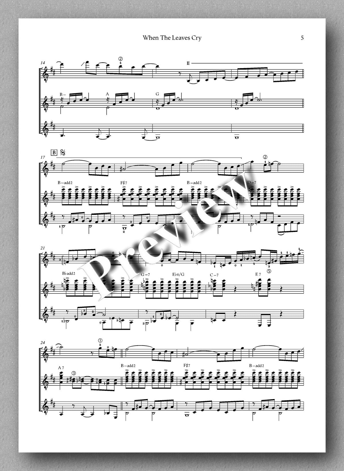 Plamen Petrov, When the Leaves Cry - preview of the music score 2