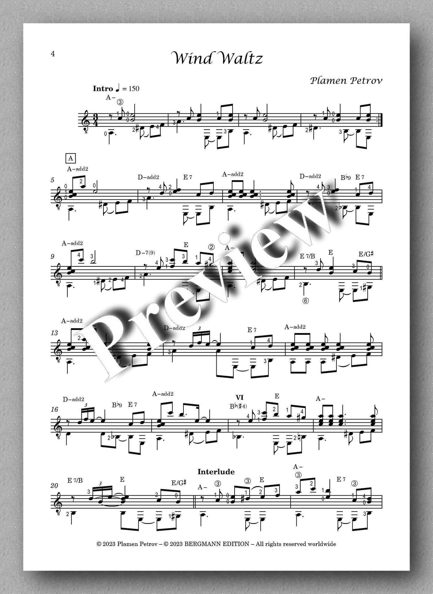 Wind Waltz by Plamen Petrov - preview of the music score 1